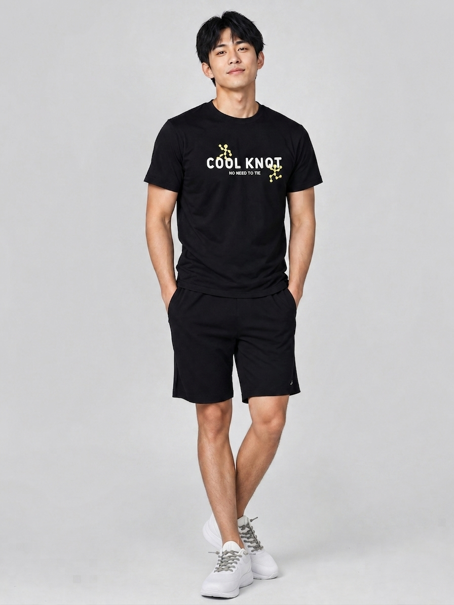 COOLKNOT LOGO BLACK 男性モデル着用