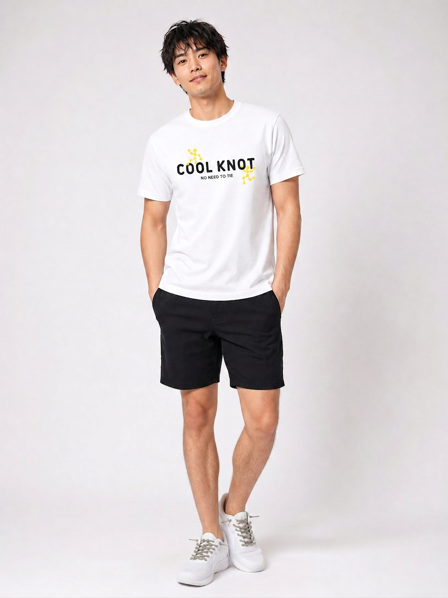 COOLKNOT LOGO WHITE 男性モデル着用